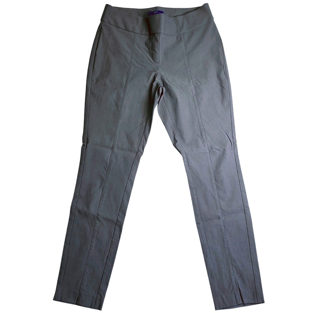 Apt. 9 Brynn Womens 12 TALL Gray Pull On Dress Pants Stretch Slim Leg